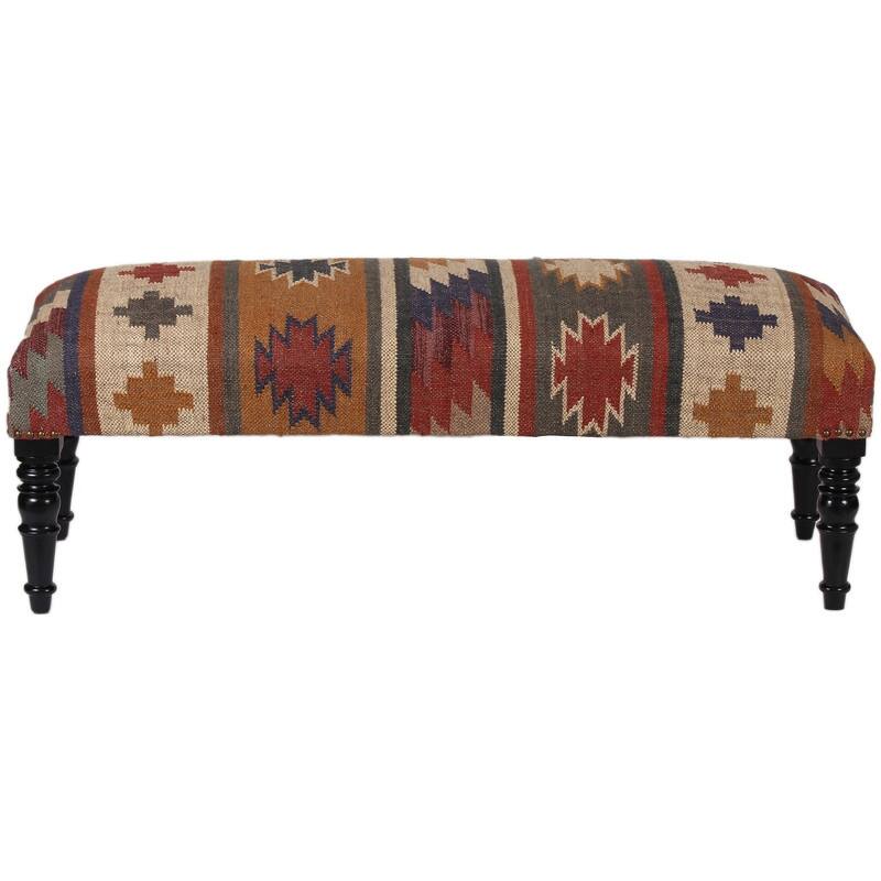 Handmade Upholstered Wooden Bench - 48" W x 16" L x 18" H