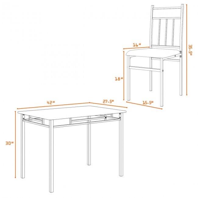 5-Piece Faux Marble Dining Table Set