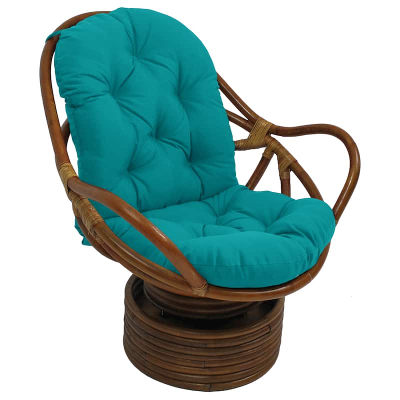 Blazing Needles 48-inch Swivel Rocker Cushion - 24 x 48 - Aqua Blue