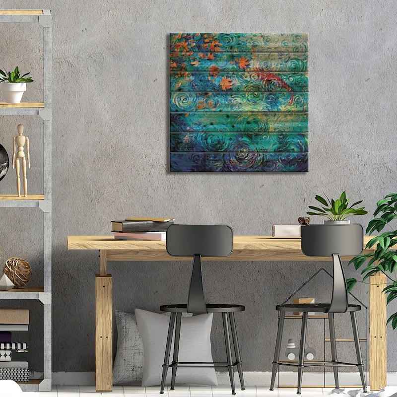 Green River Sockeye Print On Wood by Iris Scott - Multi-Color