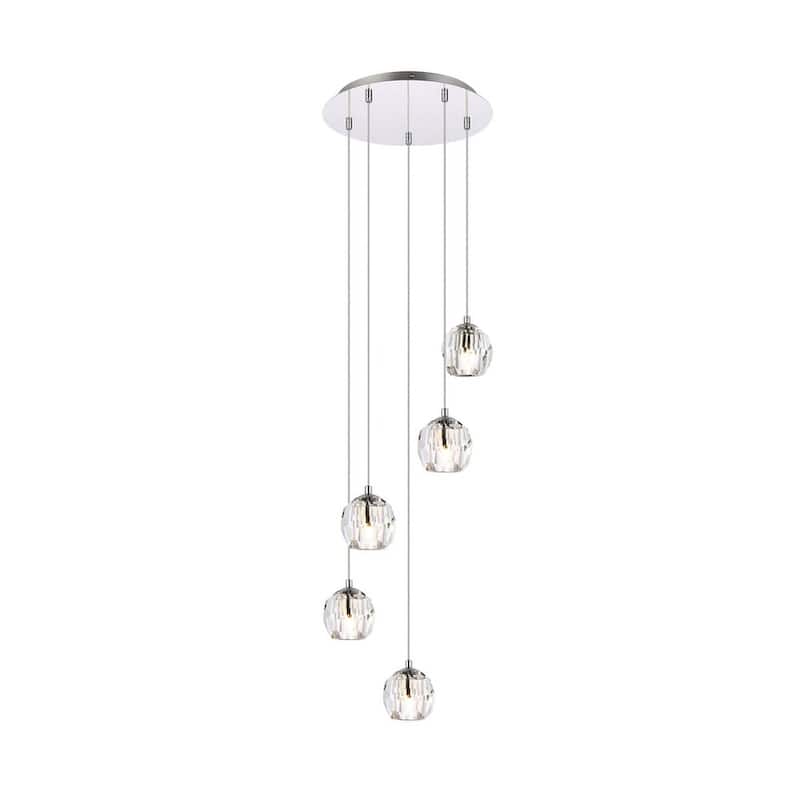 Ella 5-Lights Pendant - N/A - Chrome