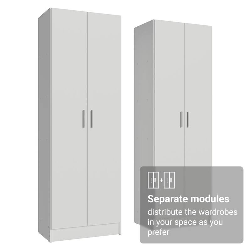 Madesa Wardrobe Cabinet with 4 Doors and 10 Utility Shelves