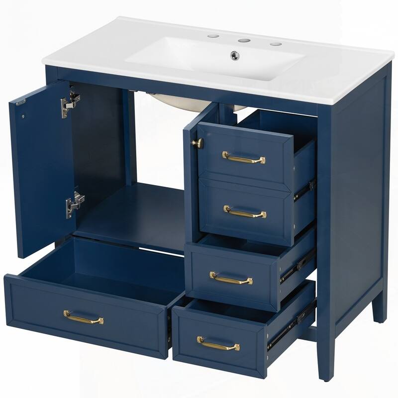 Bathroom Vanity with Sink and Bathroom Cabinet with Soft-Closing Door