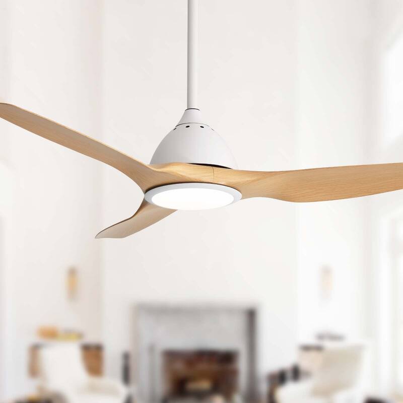 52 Inch Smart Ceiling Fan with Light Dimmable LED Ultra Quiet DC Motor for Large Rooms