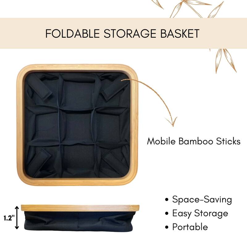 Square Foldable Storage Basket 9-Compartment - 12 L x 12 W x 4 H