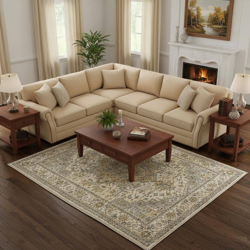 HomeRoots Oriental Traditional Rectangle Area Rug