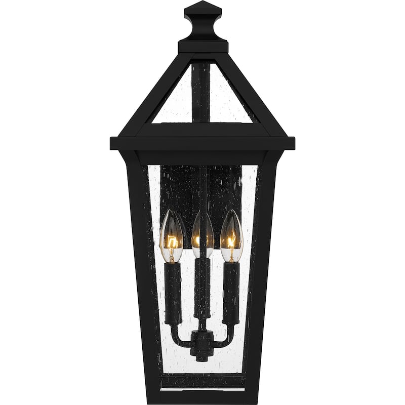 Boulevard 3-Light Matte Black Outdoor Wall Lantern