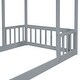 preview thumbnail 7 of 25, House-Style Funny Twin House-shaped Roof Headboard Floor Kids Furniture Bed Kidsbed, Grey