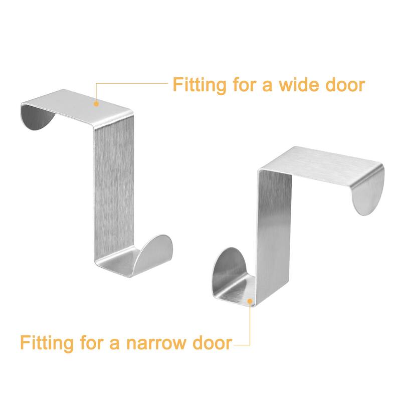 Over the Door Hooks, 6pcs - Stainless Steel S-Shaped Double Hooks