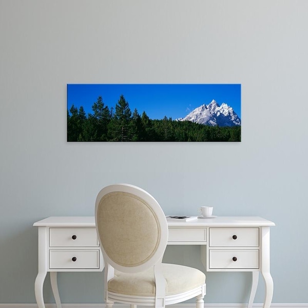 Easy Art Prints Panoramic Image 'Trees, Cathedral Group, Jackson Hole, Grand Teton National Park, Wyoming' Canvas Art