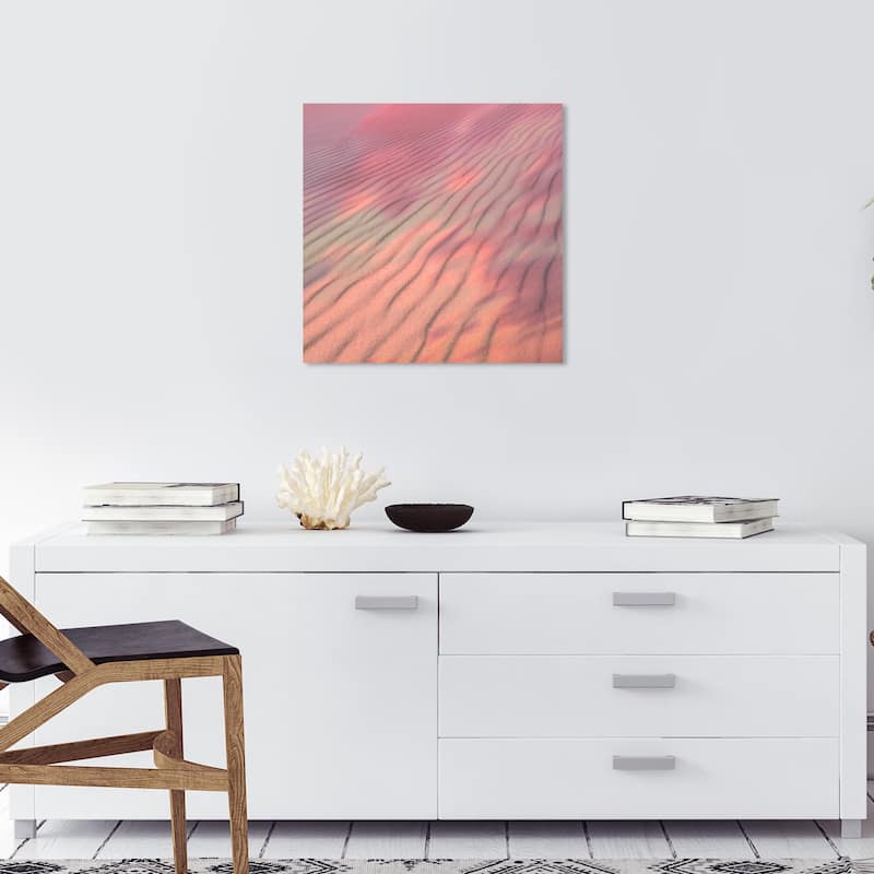 Wynwood Studio Canvas Nature and Landscape Wind colored the sand Pink and Modern & Contemporary Wall Art Canvas Print - 20 x 20