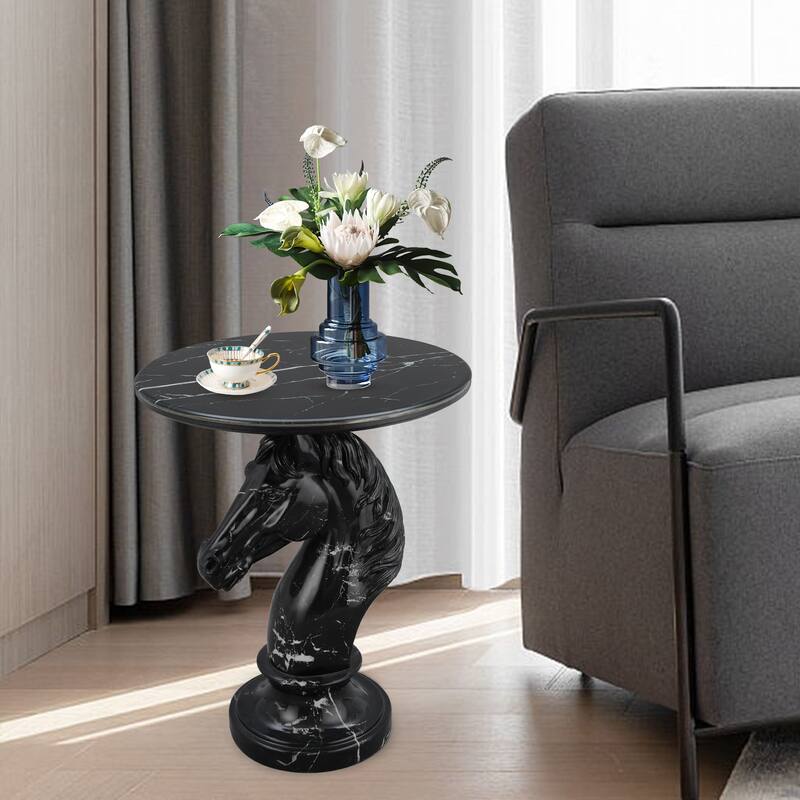 Horse Head Accent Table Animal Statue End Tables Livingroom