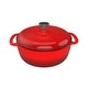 preview thumbnail 1 of 7, Cast Iron Dutch Oven with Lid - Enamel Pot - Stovetop and Oven Cookware by Classic Cuisine (Red) 6-Quart