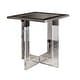 Greig 22 Inch Square End Table, Geometric Base, Clear Acrylic, Glass ...