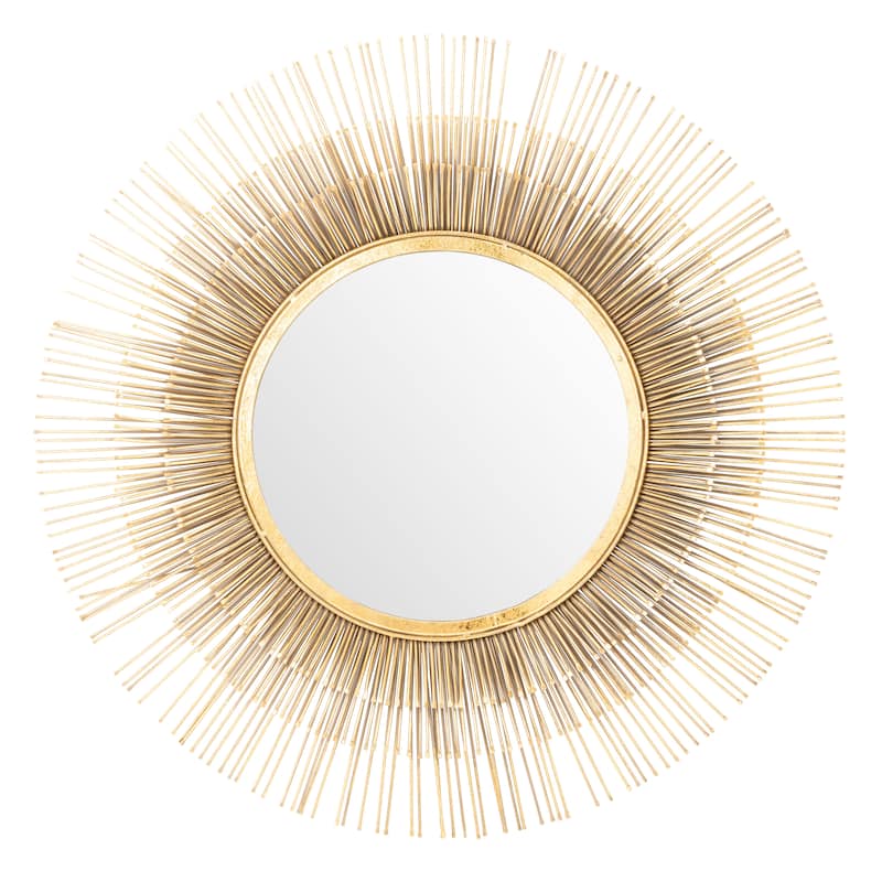 SAFAVIEH Weslon 34-inch Gold Sunburst Round Mirror - 33.5" W x 2.5" L x 33.5" H