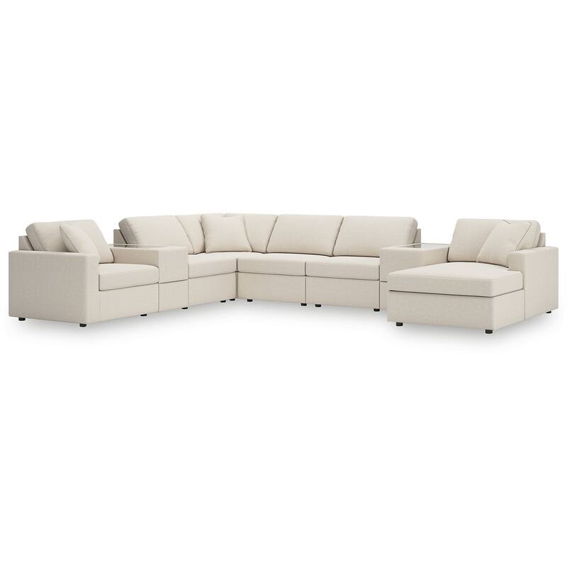 Signature Design by Ashley Modmax 8-Piece Sectional with Chaise and Storage Consoles - 157" W x 124" D x 36" H - Beige - Left Facing