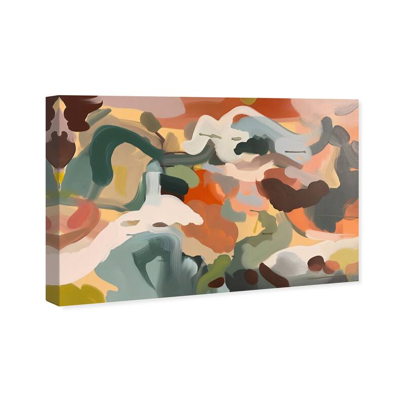 Wynwood Studio Abstract Water in the Desert Green and Modern & Contemporary Wall Art Canvas Print