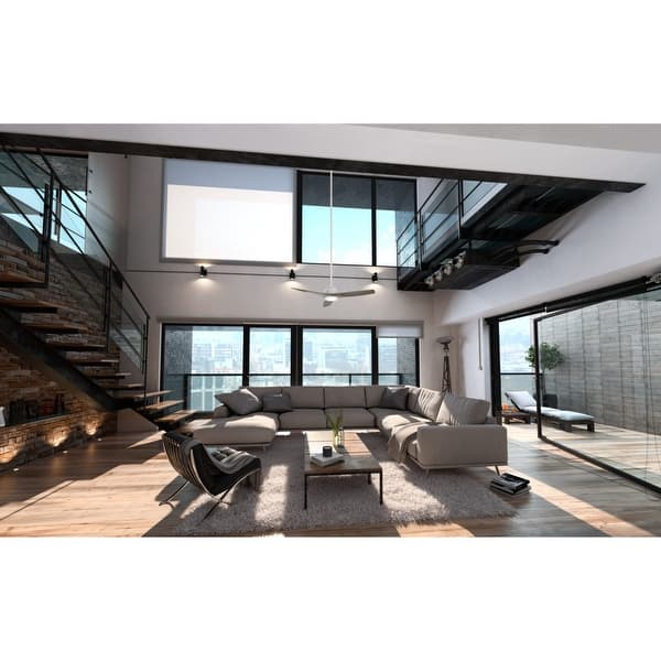 slide 2 of 6, Casablanca 52" Wisp Ceiling Fan with LED Light Kit and Handheld Remote Fresh White w/ Pewter blades