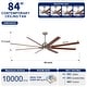 preview thumbnail 32 of 83, YUHAO 84 In. Indoor/Outdoor Modern Industrial Large Windmill Aluminum Blade Ceiling Fans With Lights, Quiet DC Motor and Remote