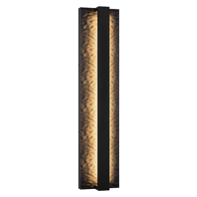 Outdoor LED Wall Light Handmade Textured Linear Black Wall Sconces - 18.5inch