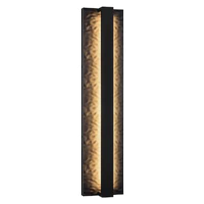 Outdoor LED Wall Light Handmade Textured Linear Black Wall Sconces