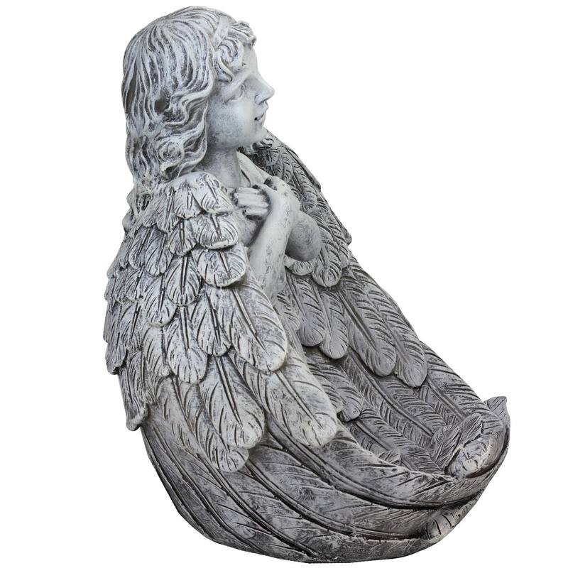 16" Angel Child Wrapped in Wings Religious Outdoor Garden Statue