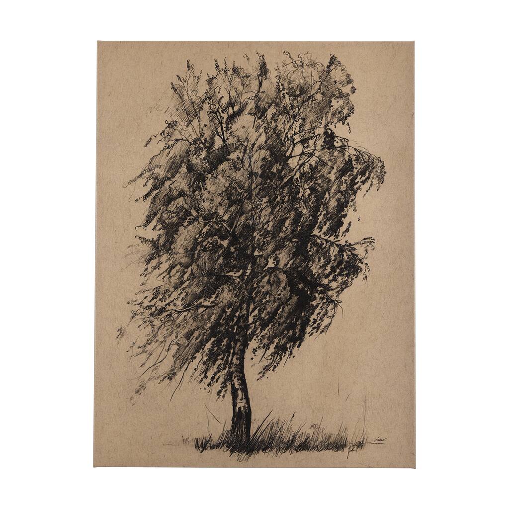 Tree Drawing II (45 x 60) Canvas Art Print