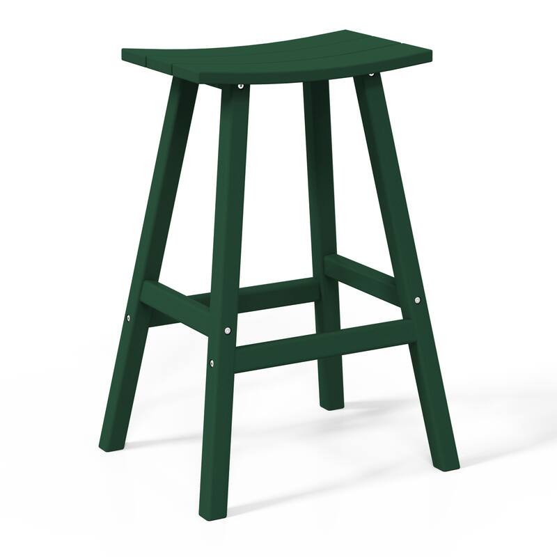 Laguna Hdpe All Weather Outdoor Patio 29" Saddle Seat Bar Stool (Set Of 3)