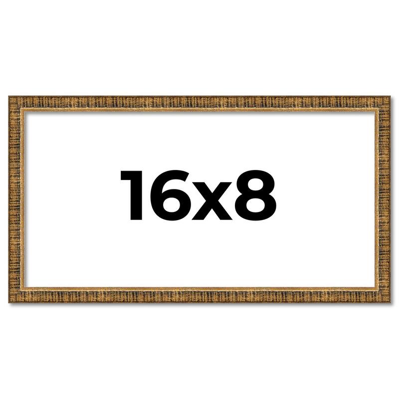 16x8 Frame Gold Picture Frame - Complete Modern Photo Frame Includes