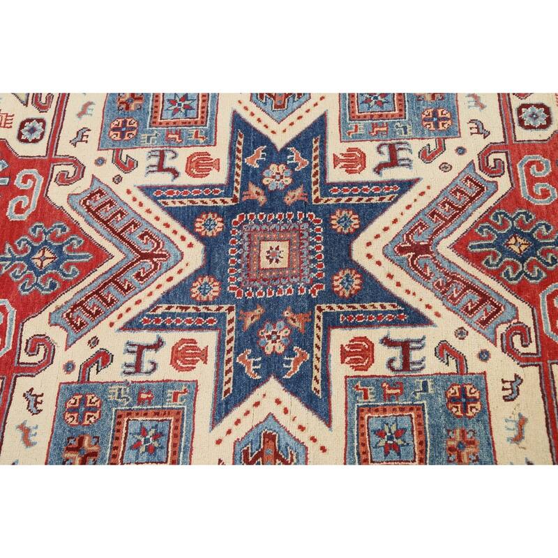 Geometric Super Kazak Oriental Vegetable Dye Area Rug Wool Handmade - 8'8" x 11'9"