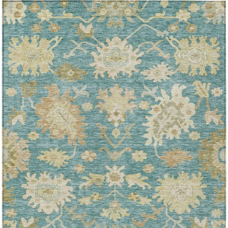 HomeRoots Floral Traditional Rectangle Outdoor Rug
