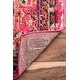 preview thumbnail 6 of 9, nuLOOM Pink Traditional Vintage Floral Distressed Area Rug