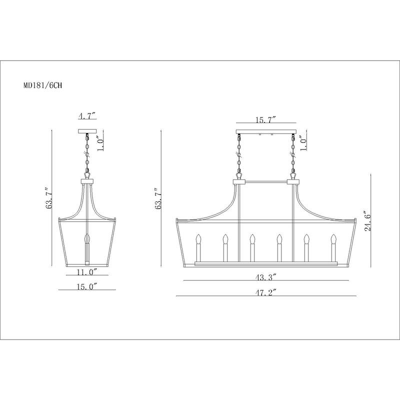 17" Monium Caged Linear 6-Light Candelabra