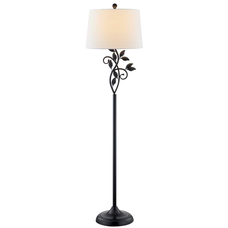59" Traditional leaves Floor Lamp - White Shade