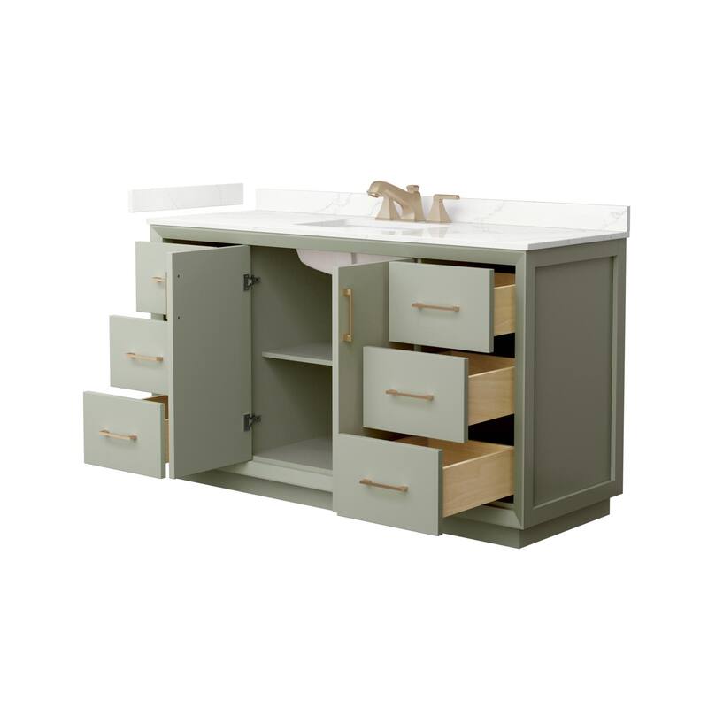 Wyndham Collection WCF414160S-QTZ-US3MXX Strada 60" Free Standing