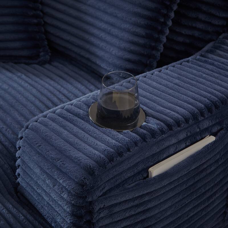 Rossetta 47'' Modern Comfortable Unique Cushion Design Cushioned Compression Corduroy Sofa with Spacious Depth