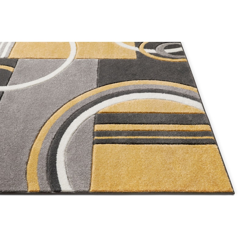 Well Woven Modern Geometric Arcs Shapes Runner Rug - 2' x 7'