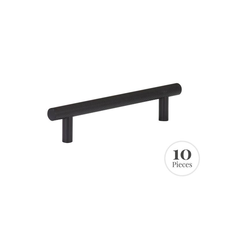 Confluence 10-Pack Cabinet Knurled Pull for Kitchen - Matte Black