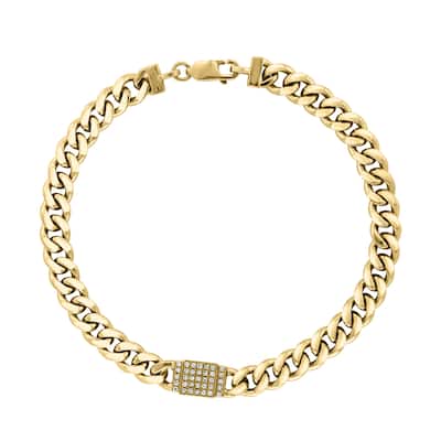 EFFY Men's Gold-Plated 925 Sterling Silver Diamond Bracelet