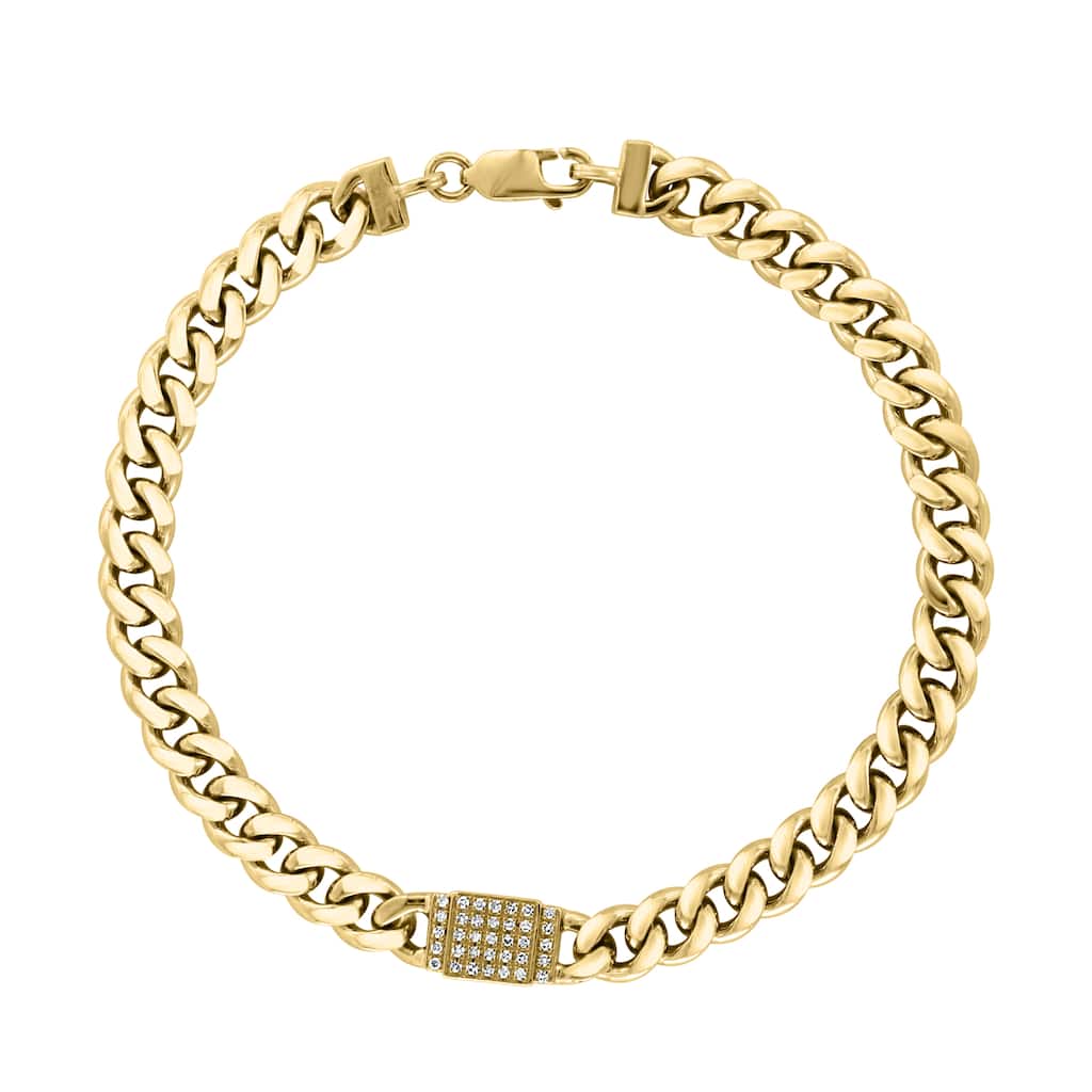 EFFY Men's Gold-Plated 925 Sterling Silver Diamond Bracelet