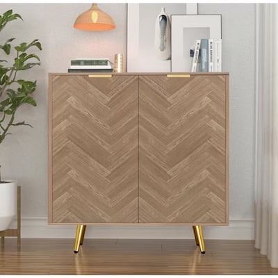 Anmytek Modern Wood 2-Door Buffet Sideboard Kitchen Accent Cabinet with Adjustable Shelf - 30.8" W x 15.7" D x 30.5" H