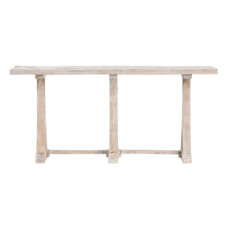 76 in. White Solid Wood Accent_Console_Sofa Table