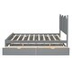 preview thumbnail 16 of 43, Queen Platform Bed with 2 Drawers & Twin XL Trundle Grey