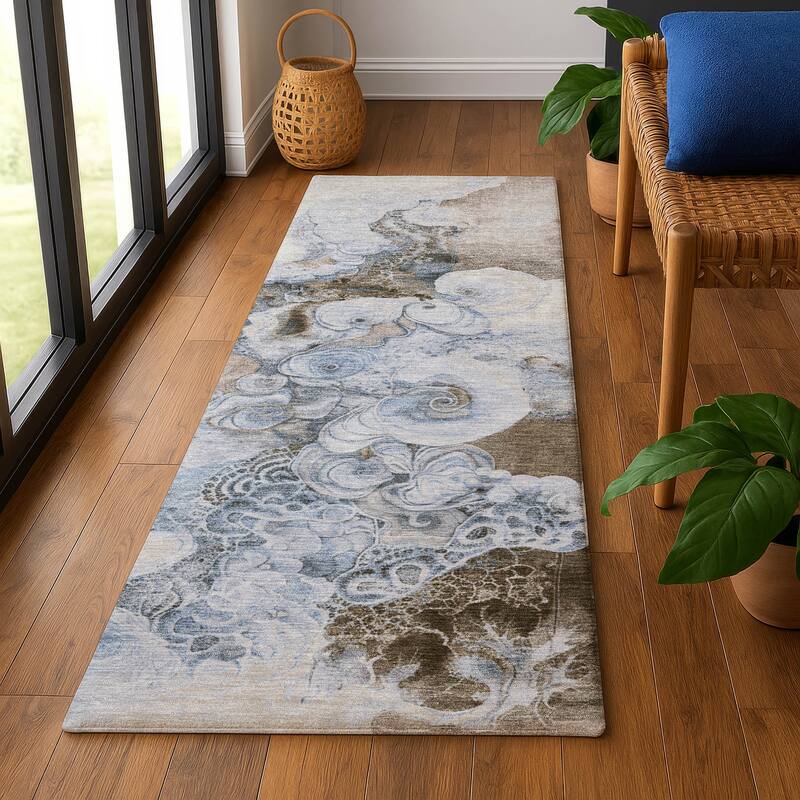 Premium Washable Super Soft Abstract Chic Mayfield Rug - Taupe - 2'3" x 7'6"