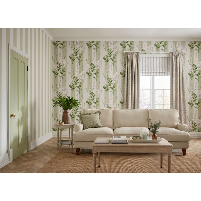Graham & Brown Foxglove Stripe Sage Wallpaper