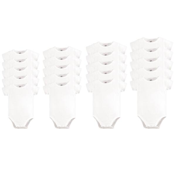 slide 1 of 1, Touched by Nature Organic Cotton Bodysuits 20pk, White, 0-12 Months - White 0-12 Months - White