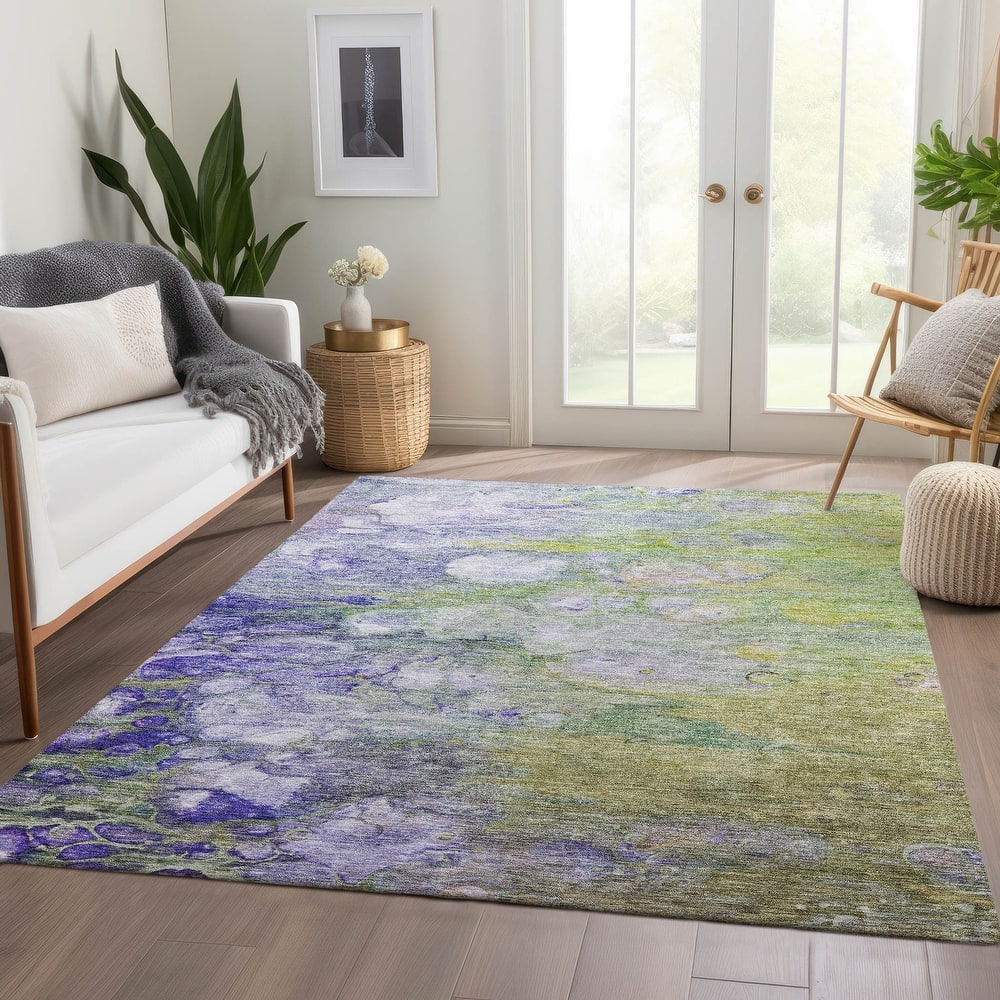 Machine Washable Indoor/ Outdoor Chantille Modern Abstract Rug