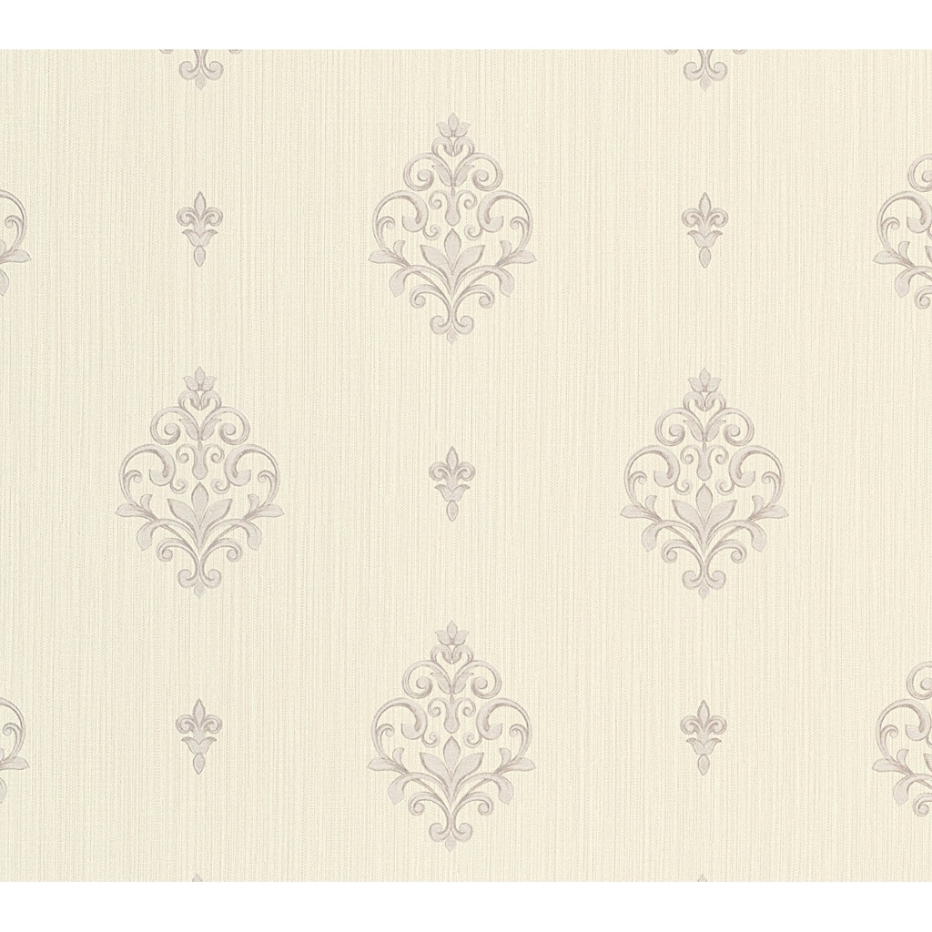 Galerie Wallcoverings Neapolis 3 Fleur-De-Lis Medallion Design Vinyl on Paper Embossed Wallpaper Roll