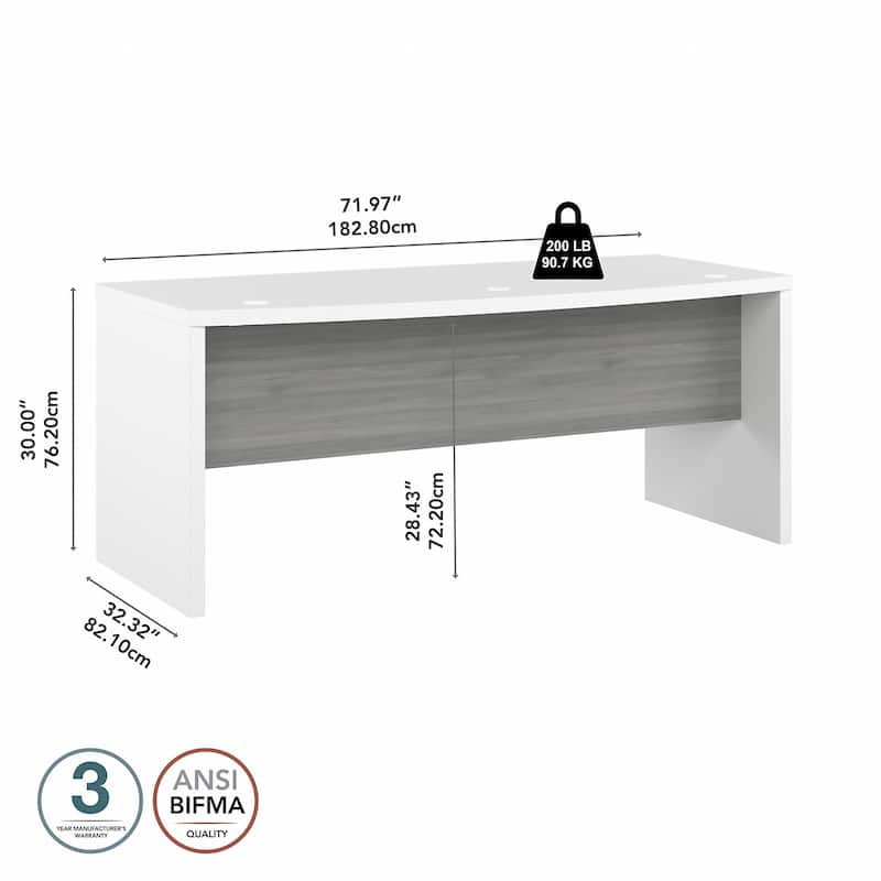 Echo 72W Bow Front Desk by Bush Business Furniture