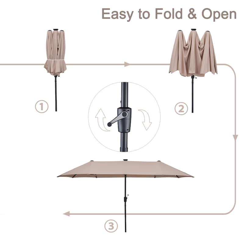 Autlaycil 13 ft Patio Umbrella with Crank For Outdoor Umbrella Base Included